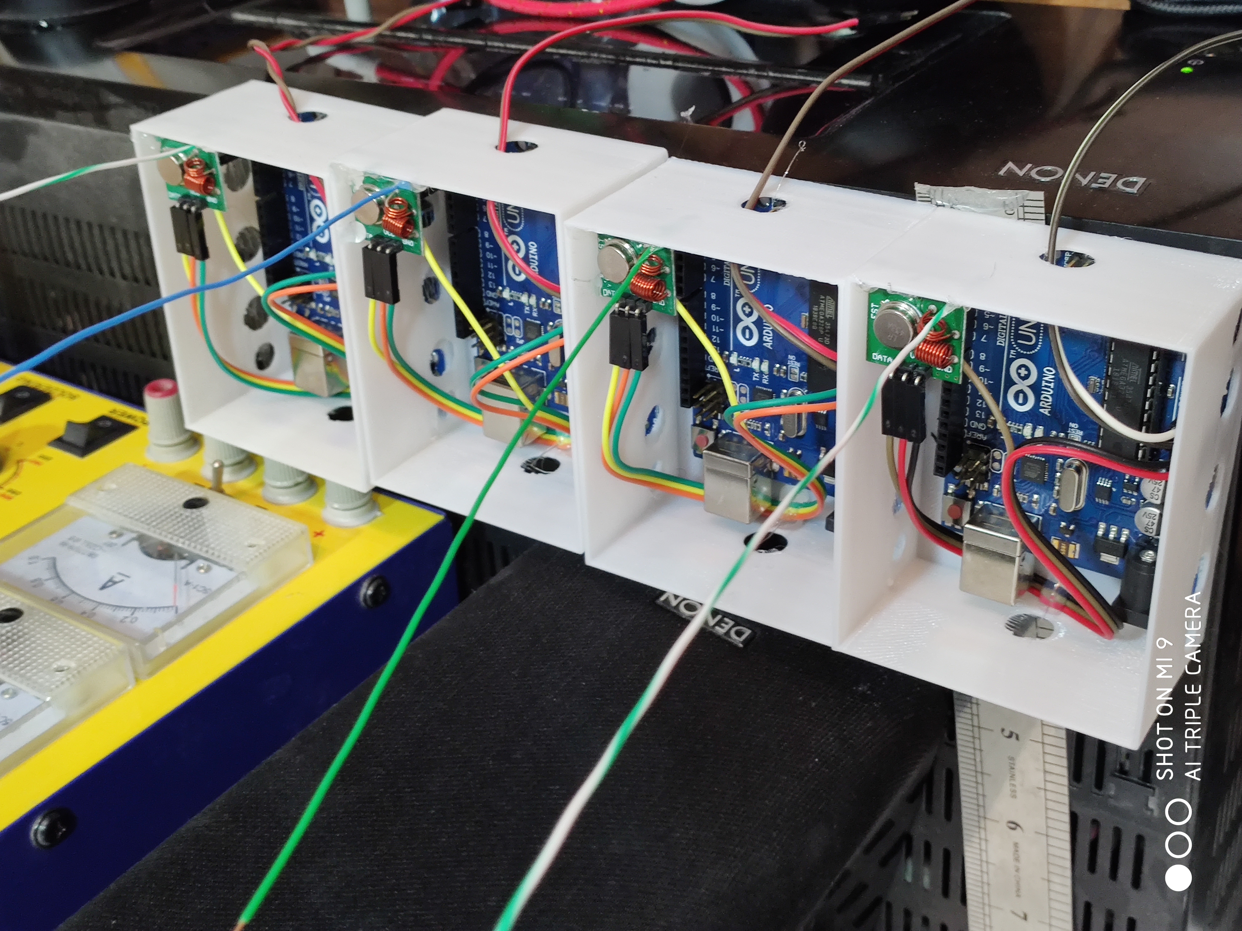 Arduino node array in 3D-printed enclosures